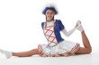 Funkenmariechen mit Karnevals -oder Faschingsuniform präsentiert
