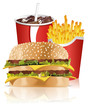 Vektor: Schnellimbiss - Fastfood - Hamburger Pommes Cola 3 Schnellimbiss - Fastfood - Hamburger Pommes Cola 3