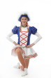 Funkenmariechen im Karneval oder Fasching posiert