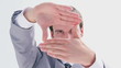 Manager making a hand gesture