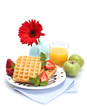 light breakfast isolated on white light breakfast isolated on white