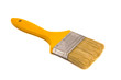 Brush 75mm wide yellow shaft paint isolated Brush 75mm wide yellow shaft paint isolated