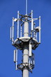 Cell tower and radio antenna.