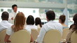 Businessman giving a speech