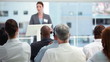 Businesswoman giving a speech