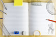 Photo: School Exercise Book with Stationery School Exercise Book with Stationery