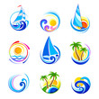 Сollection of sea icons and summer vacation