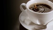 Milk drop falling in super slow motion