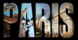 Lettres PARIS, fond collage photo