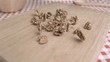 Walnut kernels being spread in super slow motion