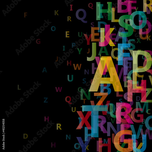 Vector: Abstract Alphabet on black background # Vector Abstract Alphabet on black background # Vector