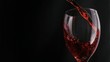 Red wine flowing in super slow motion