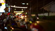 Night life of Thai city. Blurred lights,shallow DOF. Rack focus