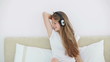 Video: Joyful young woman holding a teddy bear while bobbing Joyful young woman holding a teddy bear while bobbing