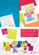 Colorful template with kids in the school