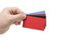 empty business cards in a man's hand