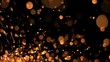 Orange bright points in super slow motion flying