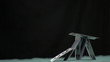 Pyramid of cards collapsing in super slow motion