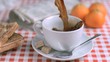 Breakfast being served in super slow motion