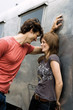 Young couple looking at each other, smiling