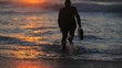 Businessman plunging into the sea