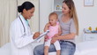Doctor asking question about a baby