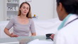 Woman complaining about back pain
