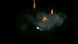Orange balloon in super slow motion exploding