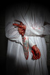 Photo: Horror Themed Image With Bleeding Freightened Woman Horror Themed Image With Bleeding Freightened Woman