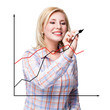 junge Frau zeichnet Diagramm junge Frau zeichnet Diagramm