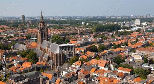 Photo: Delft Old Church from above Delft Old Church from above
