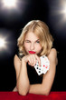 young girl playing in the gambling