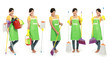 woman with cleaning tool