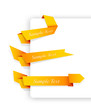 Set of orange origami ribbons for your text.