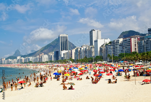 Photo: Beach Leme and Copacabana in Rio de Janeiro Beach Leme and Copacabana in Rio de Janeiro