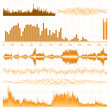 Sound waves set. Music orange background. EPS 8