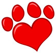 Vector: Love Paw Print Love Paw Print