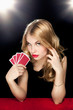 young girl playing in the gambling