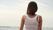 Video: Woman walking on the beach, steadicam shot Woman walking on the beach, steadicam shot