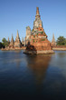 Wat Chai Wattana Ram  great flood water on Thai.