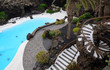 Beautiful stairs near the tropical pool