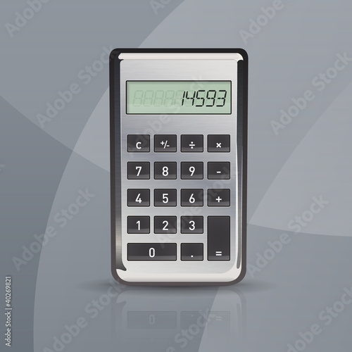 Vektor: Vector calculator on gray stylish background Vector calculator on gray stylish background