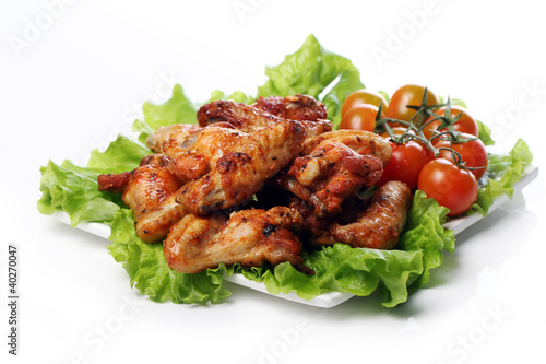 Photo: Delicious fried chicken on the plate Delicious fried chicken on the plate