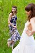 Young girls on the meadow
