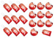 Collection of percentage discount tags and labels