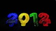 Happy New Year 2012, Time lapse ice is melting figures Happy New Year 2012, Time lapse ice is melting figures