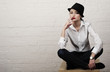 Posh woman with a cigarette