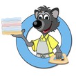 Waschbär im Wäscheservice