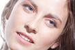 Face of a sexy young caucasian woman with natural makeup