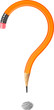 Pencil in the form of a question mark